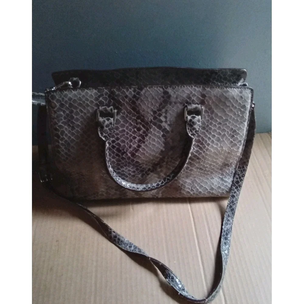 Michael Kors Snakeskin Embossed‎ Leather Satchel Crossbody Bag Purse